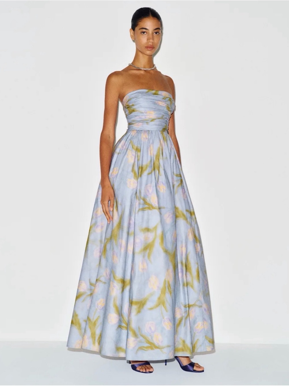 Reformation Floral Ruched Maxi Kastoria Dress